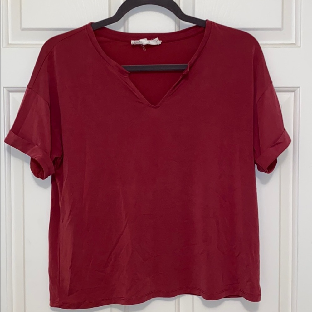 Wine colored tunic top NWOT